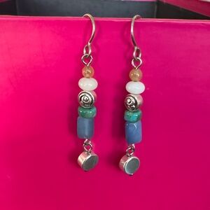 Brighton Silver and Multi-Color Beaded Earrings